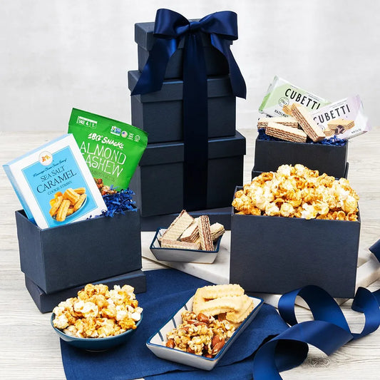 Classic Elegance Cookies And Popcorn Gift Tower