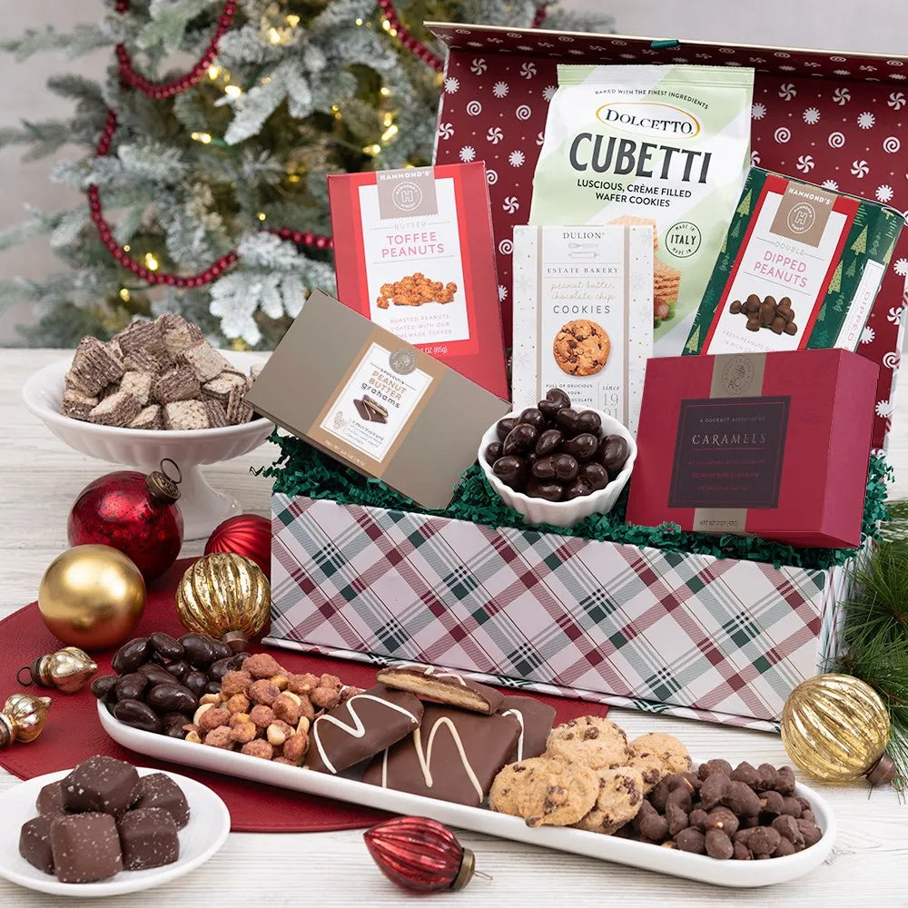 Gourmet Holiday Chocolate and Cookies Gift Box