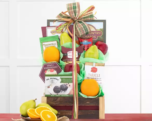 Fresh Fruit and Snacks Gift Basket