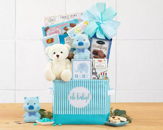 Oh Baby - Blue Gift Basket